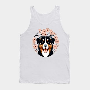 Beauceron Celebrates Spring Amidst Cherry Blossoms Splendor Tank Top